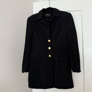 Dana Buchman black silk blazer dress